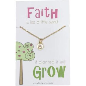 قلادة بذور الخردل من خرز الخردل - بذور الخردل الحقيقية بإطار فضي أو ذهبي قلادة الإيمان الأساسية LDS هدية المعمودية - الإيمان مثل البذور الصغيرة in Kuwait