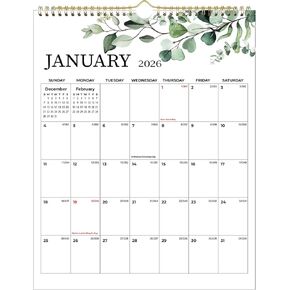 2026 Calendar - 2026 Wall Calendar: 12 Monthly Wall Calendar 2026 from Jan. 2026 to Dec. 2026, 14.5" x 11.5", Twin-Wire Binding, Clear Waterproof Cover, Julian Dates, Calendar for Organizing in Kuwait