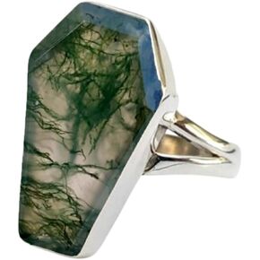 خاتم مصنوع يدويًا من الفضة الإسترليني عيار 925 على شكل تابوت للنساء من Silverekh in Kuwait