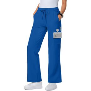 Women's Scrub Pants Lightweight Wide Leg Cargo Scrub Pants with 6 Pockets Nurse Drawstring Pull on Jogger Bottoms in Kuwait