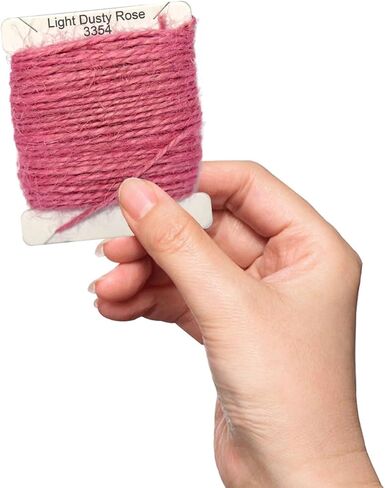 خيوط الجوت بطول 15 مترًا للحرف اليدوية وتغليف الهدايا والتعبئة والبستنة والكروشيه والحياكة المكرامية (وردة مغبرة خفيفة) in Kuwait