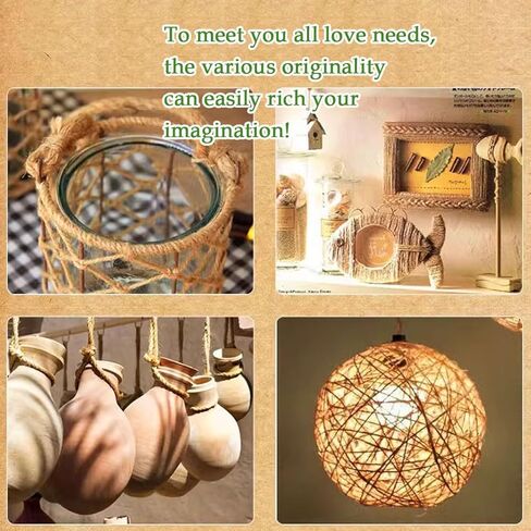 خيوط الجوت بطول 15 مترًا للحرف اليدوية وتغليف الهدايا والتعبئة والبستنة والكروشيه والحياكة المكرامية (وردة مغبرة خفيفة) in Kuwait