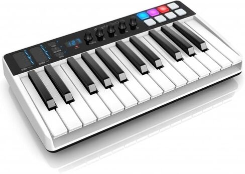 IK Multimedia iRig Keys I/O 49 portable keyboard MIDI controller 24-bit/ 96Khz audio interface full-size synth velocity-sensitive, 48V phantom power, XLR mic preamp, iPhone, iPad, Android, Mac, PC in Kuwait
