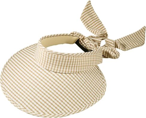 Sun Hats for Women Visor Pure and Fresh with Empty Roof Wide Edge Grid Summer UV Resistant and Breathable Sun Hat in Saudi Arabia