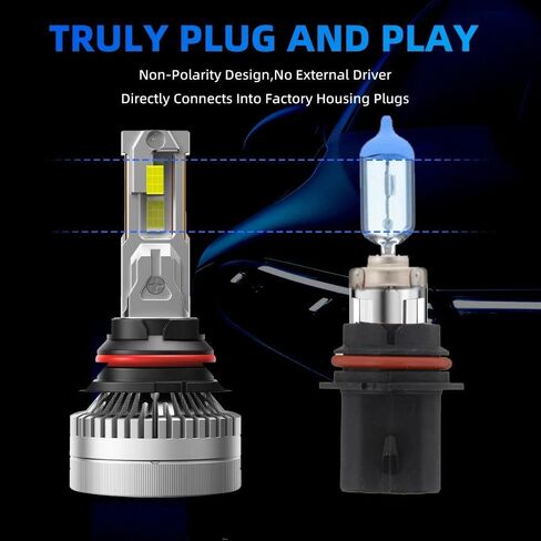 H13 Light Bulb, 800% Brighter H13 9008 Bulbs, Plug N Play, Long Lifespan, No Flicker, Easy Installation, 2PCS. in Kuwait