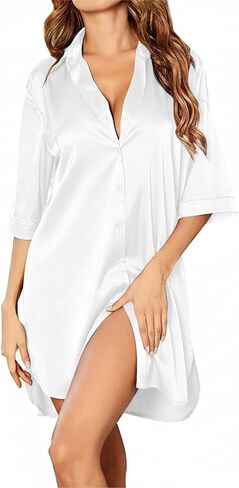 Maternity Nursing Nightgown for Women Long Sleeve Sleepshirt Breastfeeding Sleepwear in Saudi Arabia