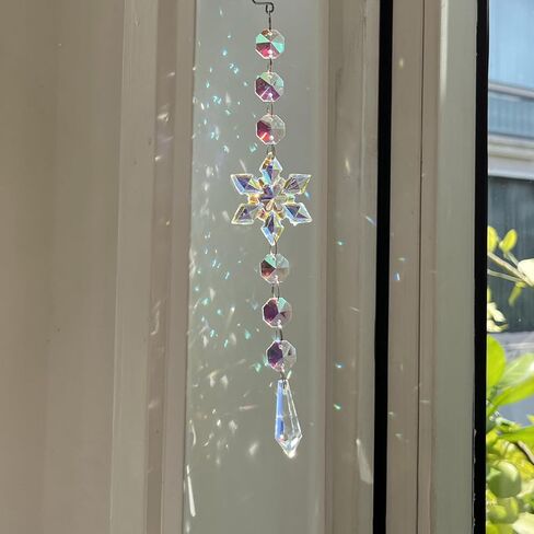 Chakra Wind Spinner, Crystal Sun Catcher with Gazing Ball, Rainbow Maker for Garden, Spiritual Home Decor, Window Hanging Ornament, Outdoor Wind Chime, Meditation Gift in Saudi Arabia
