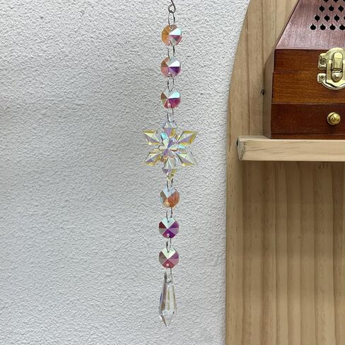 Chakra Wind Spinner, Crystal Sun Catcher with Gazing Ball, Rainbow Maker for Garden, Spiritual Home Decor, Window Hanging Ornament, Outdoor Wind Chime, Meditation Gift in Saudi Arabia