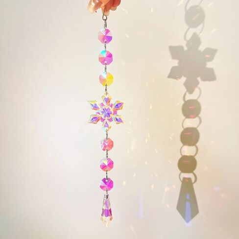 Chakra Wind Spinner, Crystal Sun Catcher with Gazing Ball, Rainbow Maker for Garden, Spiritual Home Decor, Window Hanging Ornament, Outdoor Wind Chime, Meditation Gift in Saudi Arabia