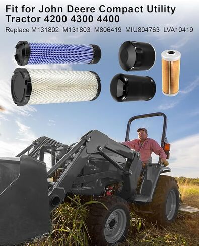 Filter Kit Fit for John Deere 4200 4300 4400 Compact Utility Tractor Replace LVA21198 M131802 M131803 M806419 MIU804763 LVA10419 in Kuwait