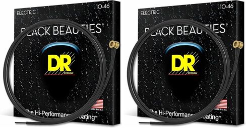 DR Strings Electric Guitar Strings, Black Beauties-Black Coated, 11-50 (BKE-11) in Kuwait