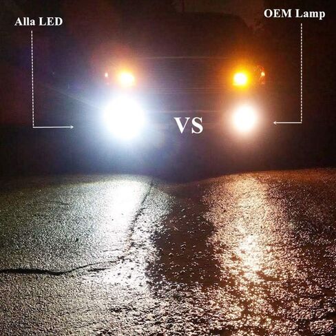Alla Lighting PGJ19 Base LED Upgrade H8 H11 Fog Lights/DRL Bulbs H16 H1155 711 64211, 6000K Xenon White in Saudi Arabia