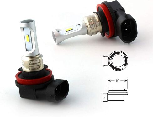 Alla Lighting PGJ19 Base LED Upgrade H8 H11 Fog Lights/DRL Bulbs H16 H1155 711 64211, 6000K Xenon White in Saudi Arabia
