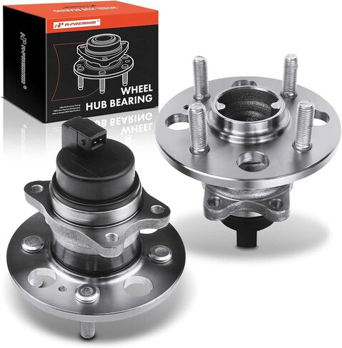 A-Premium 2 x Rear Wheel Bearing and Hub Assembly with ABS & 4-Lug Compatible with Hyundai Accent 2006-2011 & Kia Rio 2006-2011, Rio5 2006-2011, FWD Only in Saudi Arabia
