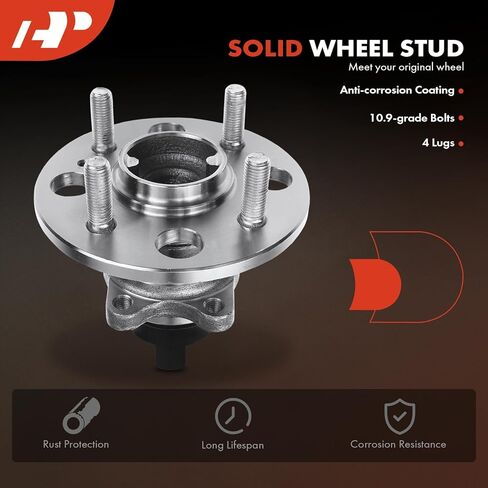 A-Premium 2 x Rear Wheel Bearing and Hub Assembly with ABS & 4-Lug Compatible with Hyundai Accent 2006-2011 & Kia Rio 2006-2011, Rio5 2006-2011, FWD Only in Saudi Arabia