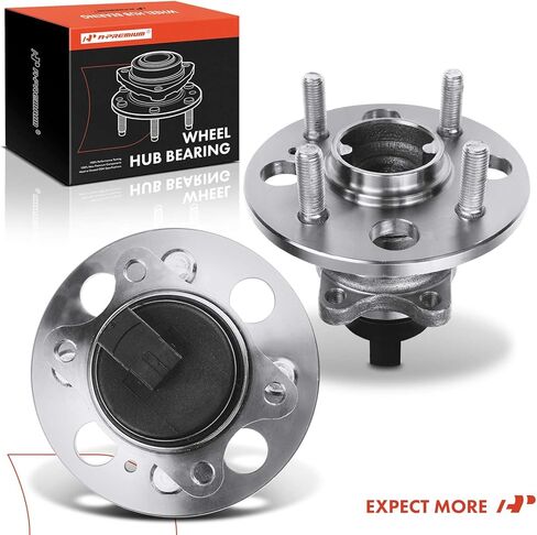 A-Premium 2 x Rear Wheel Bearing and Hub Assembly with ABS & 4-Lug Compatible with Hyundai Accent 2006-2011 & Kia Rio 2006-2011, Rio5 2006-2011, FWD Only in Saudi Arabia