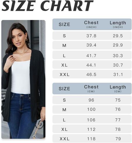 Womens Casual Lightweight Open Front Long Sleeve Cardigan Open Front Knit Cardigans Sweaters for Women with Pockets in Saudi Arabia