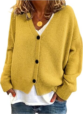 SOLY HUX Women's Plus Size Cardigan Sweater Button Down V Neck Long Sleeve Knit Trendy Outerwear in Saudi Arabia