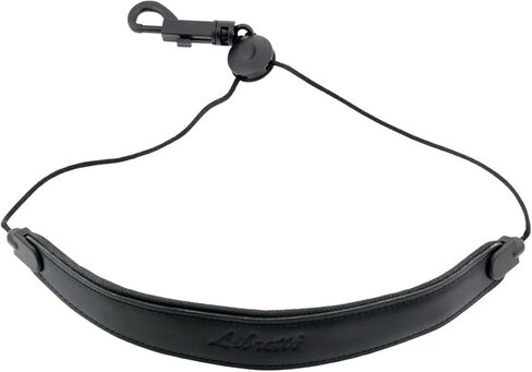 Libretto Junior/Small Neck Padded Sax Strap, Pure Black, Soft Genuine Leather, Adjustable, Less Stressed, Swivel Snap, Comfy, Exquisitely Designed for Soprano Sax & More! Great Gift for Saxophonists! in Kuwait