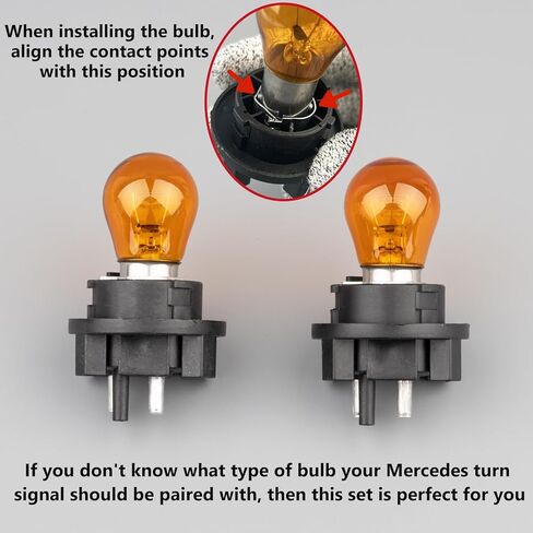 2PCS Turn Signal Light Socket Holder Fit for Mercedes-Benz CLK 320 430 E320 E420 E430 E55 AMG Repalce OE A0008269182 with Light Bulb Single-Filament in Kuwait