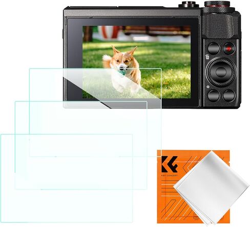 K&F Concept [3pcs Screen Protector for Canon G9X II G9X G7X III G7X II G7X G5X II G5X Camera, Ultra Clear Tempered Glass Screen Protector, Anti Scratch Bubble Free Ultra Resistant in Kuwait