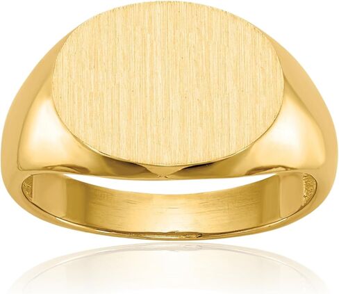 IceCarats 14K Solid Yellow Gold Mens Custom Engraved Signet Ring Handmade Personalized Monogram Initial Letter Band Size 9.5 in Saudi Arabia