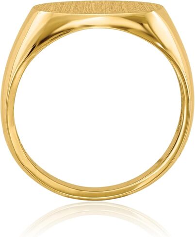 IceCarats 14K Solid Yellow Gold Mens Custom Engraved Signet Ring Handmade Personalized Monogram Initial Letter Band Size 9.5 in Saudi Arabia