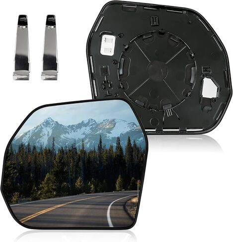 Driver Heated Mirror Glass for Toyota Tundra 2022-2026, Toyota Sequoia 2023-2026, Left Side View Mirror Replacement with Backing Plate, 2 Metal Clips, Replace #879020C010 in Saudi Arabia