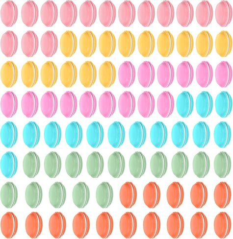 90 عبوة من صناديق الماكرون الصغيرة، حاويات تخزين ملونة على شكل معكرون للمجوهرات والحبوب والخرز وأساسيات السفر واللوازم الحرفية - 6 ألوان نابضة بالحياة in Kuwait