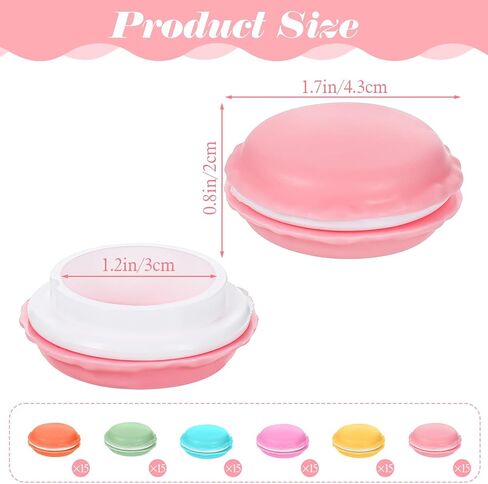 90 عبوة من صناديق الماكرون الصغيرة، حاويات تخزين ملونة على شكل معكرون للمجوهرات والحبوب والخرز وأساسيات السفر واللوازم الحرفية - 6 ألوان نابضة بالحياة in Kuwait