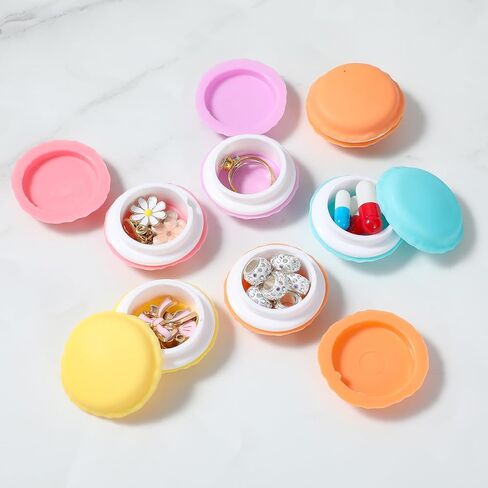 90 عبوة من صناديق الماكرون الصغيرة، حاويات تخزين ملونة على شكل معكرون للمجوهرات والحبوب والخرز وأساسيات السفر واللوازم الحرفية - 6 ألوان نابضة بالحياة in Kuwait