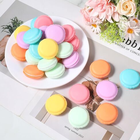 90 عبوة من صناديق الماكرون الصغيرة، حاويات تخزين ملونة على شكل معكرون للمجوهرات والحبوب والخرز وأساسيات السفر واللوازم الحرفية - 6 ألوان نابضة بالحياة in Kuwait