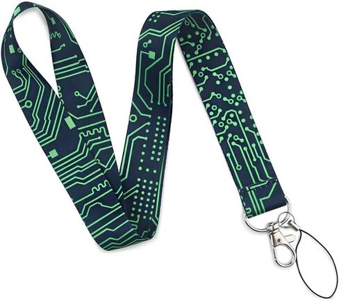 Pinstant Computer Circuit Board Electrical Electronic Engineering 17.7" Neck Lanyard Keychain Holder ID Badge Mobile Phone Pin Strap in Saudi Arabia
