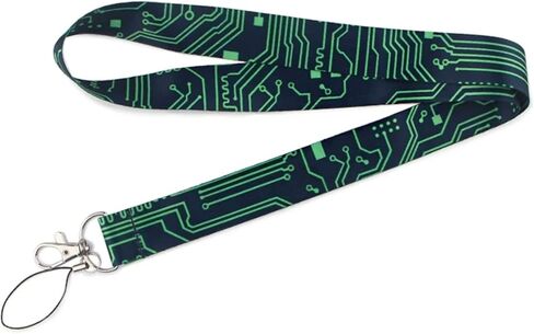 Pinstant Computer Circuit Board Electrical Electronic Engineering 17.7" Neck Lanyard Keychain Holder ID Badge Mobile Phone Pin Strap in Saudi Arabia