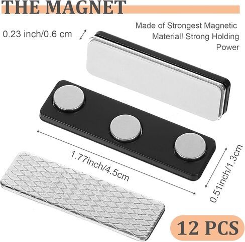 12 Pairs Magnetic Curtain Weights with Adhesive Waterproof Magnets for Blackout Curtains Outdoor Patio Mosquito Net Gazebos Cabanas Flag and Indoor Use Secure Name Tags ID Badges in Heavy Wind in Kuwait