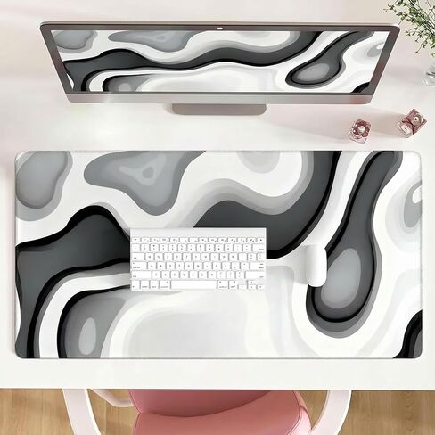 AQQA Abstract Desk Mat Desktop,Gaming Mouse Pad Long Mouse Pad Large Desk Mat 31.5X15.7 Inch Mousepad with Non-Slip Base Stitched Edge Keyboard Mat for Gaming Office, Abstract Modern Colorful in Saudi Arabia