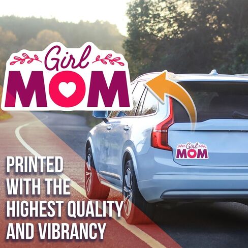 Girl Mom Magnet - Cute Fridge Decor - Girl Mom Gifts - Strong Mom Magnet - Motivational Mom Magnet - Girl Mom Design - 5" Vinyl Sticker - Car Magnet - Made in USA - AAMT1913 in Saudi Arabia