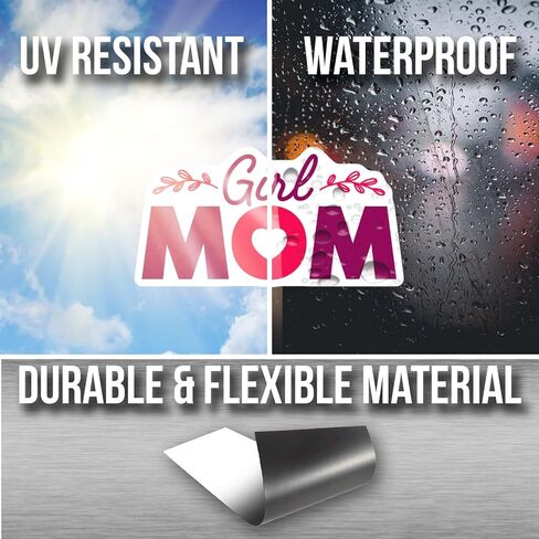 Girl Mom Magnet - Cute Fridge Decor - Girl Mom Gifts - Strong Mom Magnet - Motivational Mom Magnet - Girl Mom Design - 5" Vinyl Sticker - Car Magnet - Made in USA - AAMT1913 in Saudi Arabia