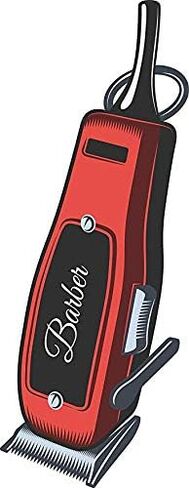Magnet Cool Vintage Barber Clipper Shears Cartoon Magnetic Vinyl Magnet Bumper Sticker (4" Tall, Red) in Saudi Arabia