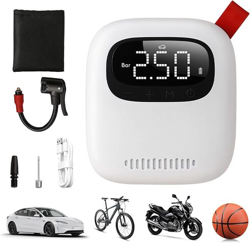 Portable Inflator 150PSI with Digital Pressure Gauge, Air Compressor, Cordless Inflator for Cars, Motorcycles, Bicycles, Balls in Saudi Arabia
