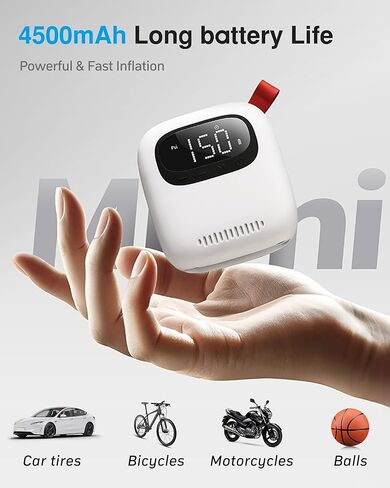 Portable Inflator 150PSI with Digital Pressure Gauge, Air Compressor, Cordless Inflator for Cars, Motorcycles, Bicycles, Balls in Saudi Arabia