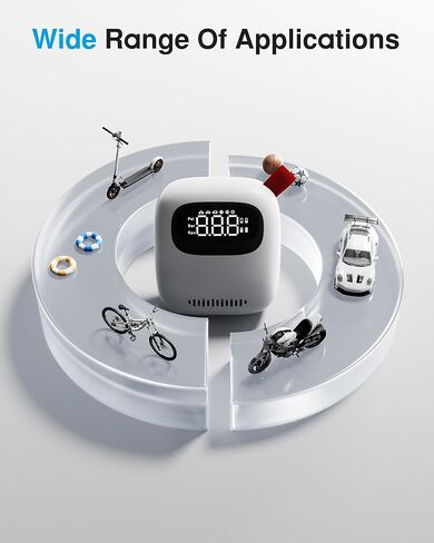 Portable Inflator 150PSI with Digital Pressure Gauge, Air Compressor, Cordless Inflator for Cars, Motorcycles, Bicycles, Balls in Saudi Arabia