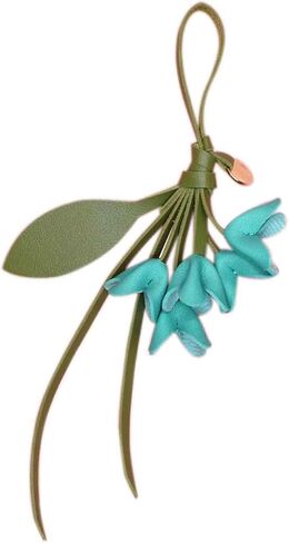 سحر حقيبة جلدية زهرة الزخرفية، 10 بوصة أوسمانثوس تصميم ورقة زهرة المفاتيح in Kuwait