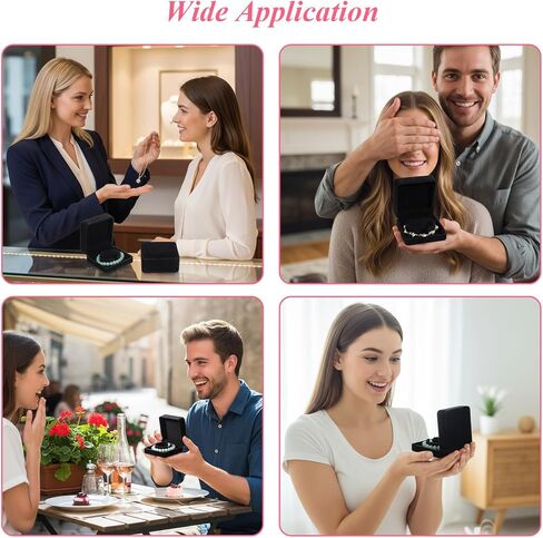 12Pcs Velvet Bracelet Gift Box Bulk, Classic Black Bracelet Pendant Necklace Gift Box Case for Jewelry Storage Display Case for Christmas Wedding Engagement Birthday Anniversary in Kuwait