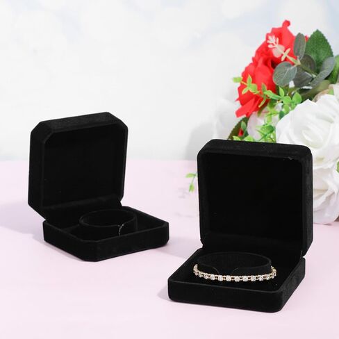 12Pcs Velvet Bracelet Gift Box Bulk, Classic Black Bracelet Pendant Necklace Gift Box Case for Jewelry Storage Display Case for Christmas Wedding Engagement Birthday Anniversary in Kuwait