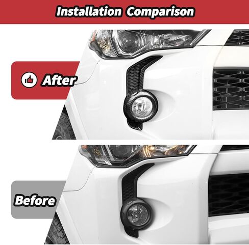 JeCar Front Fog Light Cover Bezels Trim Fit for 2014-2023 Toyota 4runner SR5/TRD Pro - Carbon Fiber Exterior Decor Accessories in Saudi Arabia