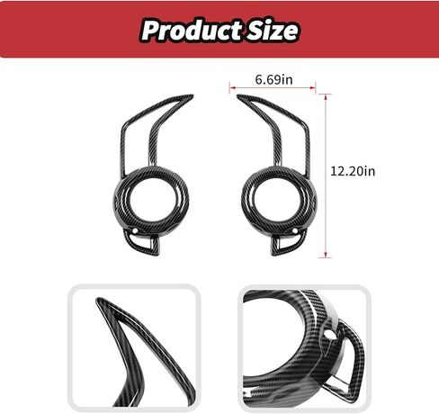 JeCar Front Fog Light Cover Bezels Trim Fit for 2014-2023 Toyota 4runner SR5/TRD Pro - Carbon Fiber Exterior Decor Accessories in Saudi Arabia