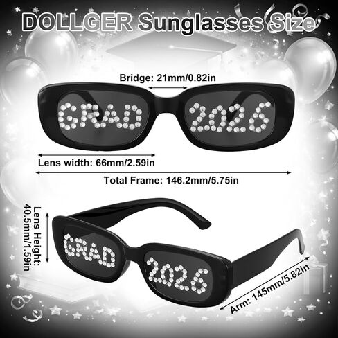 Grad 2026 Sunglasses with Diamond Glitter Prom 2026 Party Favors Graduation Gift Glasses Party Supplies Photo Prop in Saudi Arabia