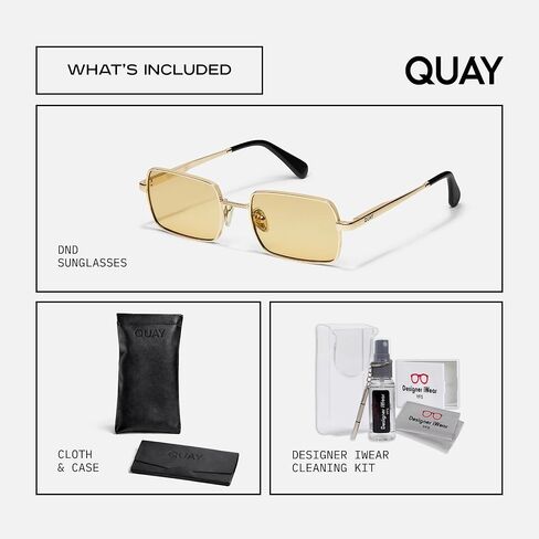 QUAY DND Rectangular Sunglasses for Women + BUNDLE with ACCESSORY EYEWEAR KIT in Kuwait