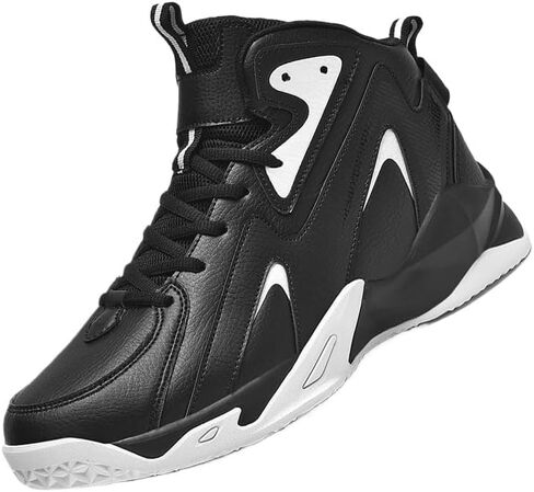 Plus Size Men's High-Top Basketball Shoes: Comfy, Breathable, Non-Slip, Shock-Absorbent Lace-Ups - Perfect for Indoor & Outdoor Training, Running, & Walking in Saudi Arabia